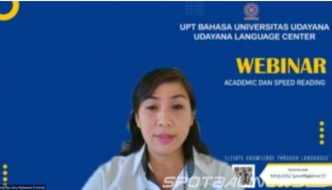 UPT Bahasa Unud Selenggarakan Webinar “Academic And Speed Reading”
