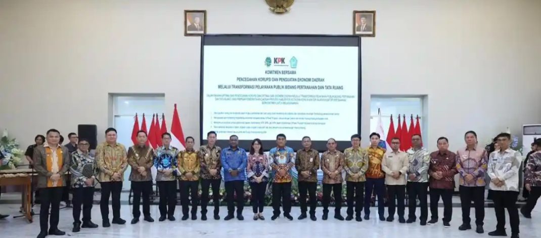 Di Hadapan Gubernur Sulut YSK, Wabup Minut Kevin Lotulung Teken Komitmen dengan KPK dan ATR/BPN