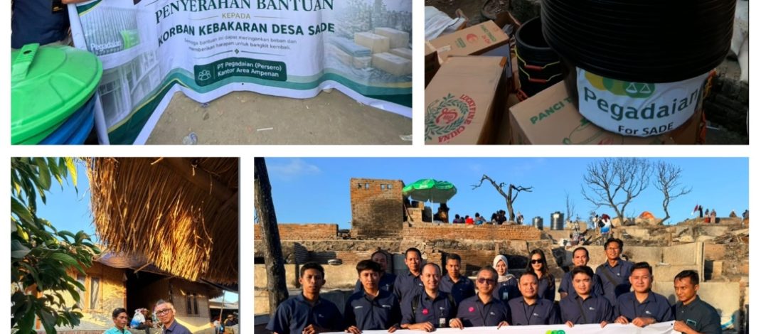 Pegadaian kembali Salurkan Bantuan bagi Korban Kebakaran Desa Adat Sade