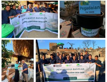 Pegadaian kembali Salurkan Bantuan bagi Korban Kebakaran Desa Adat Sade